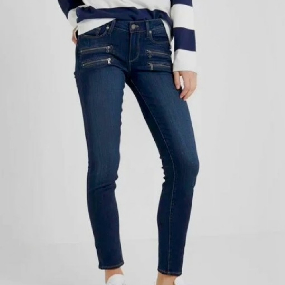 PAIGE NWT Blue Edgemont Nottingham Ultra Skinny Distressed Jeans Size 27